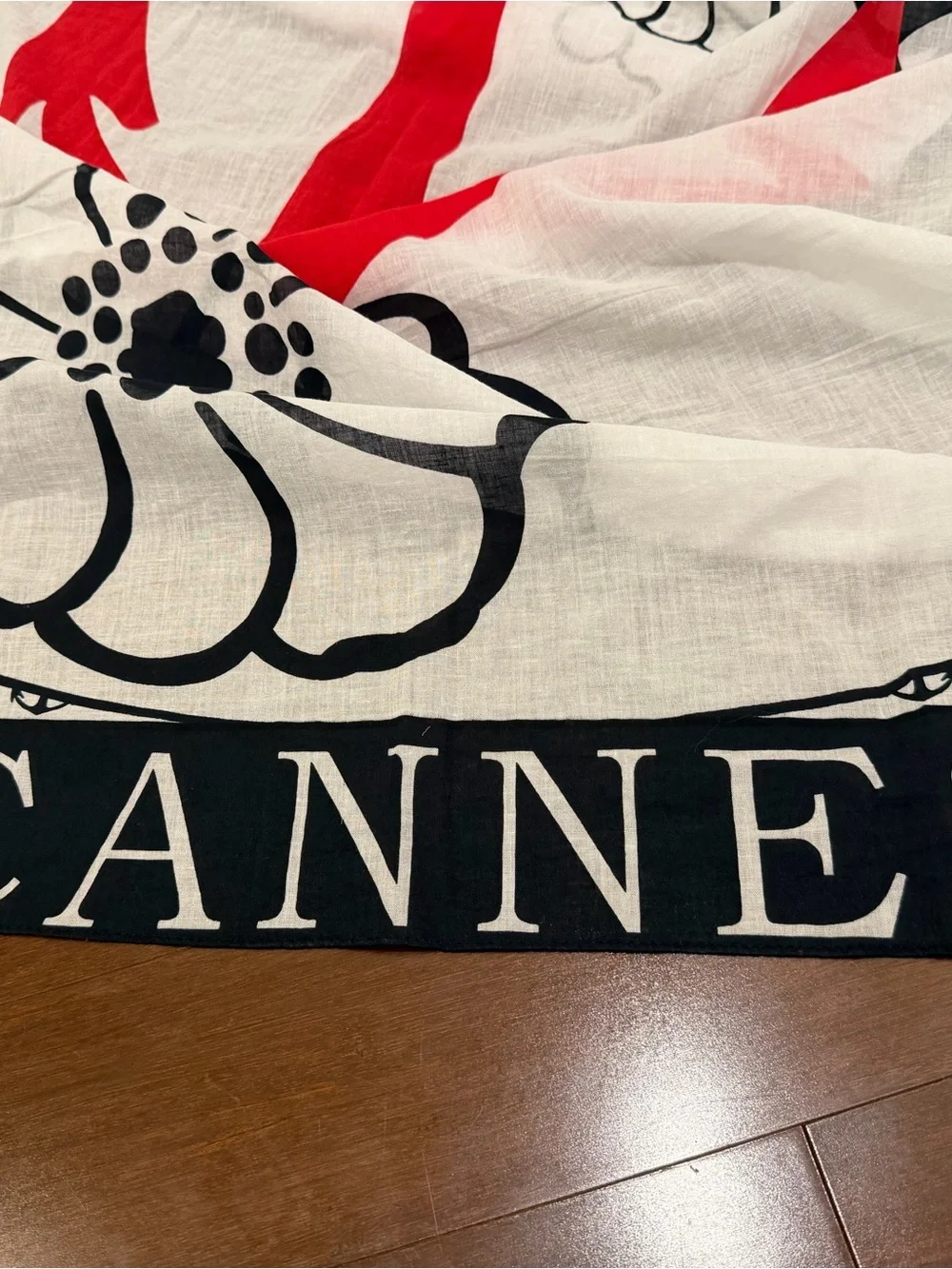 Marinero Cannes Red Anchor Floral Scarf Wrap